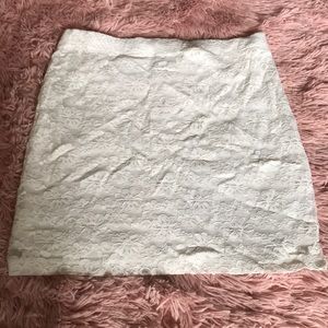 White lace Mini Pencil Skirt